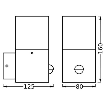 Ledvance - Applique murale extérieure avec détecteur FIGO SQUARE 1xE27/20W/230V