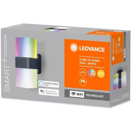 Ledvance - Applique murale LED RVBW extérieur SMART+ CUBE LED/13,5W/230V IP44 Wi-Fi