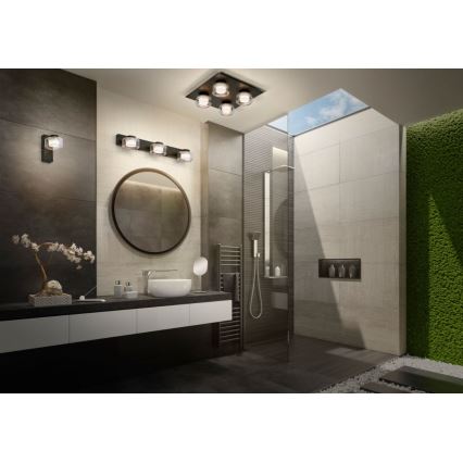 Ledvance - Applique murale salle de bain ORBIS FLAME 2xLED/5,5W/230V 3000/4000K IP44 noir
