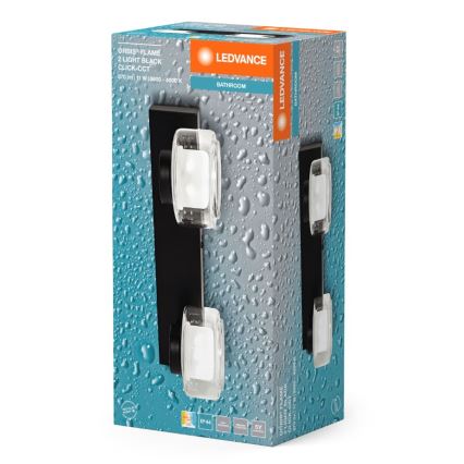 Ledvance - Applique murale salle de bain ORBIS FLAME 2xLED/5,5W/230V 3000/4000K IP44 noir