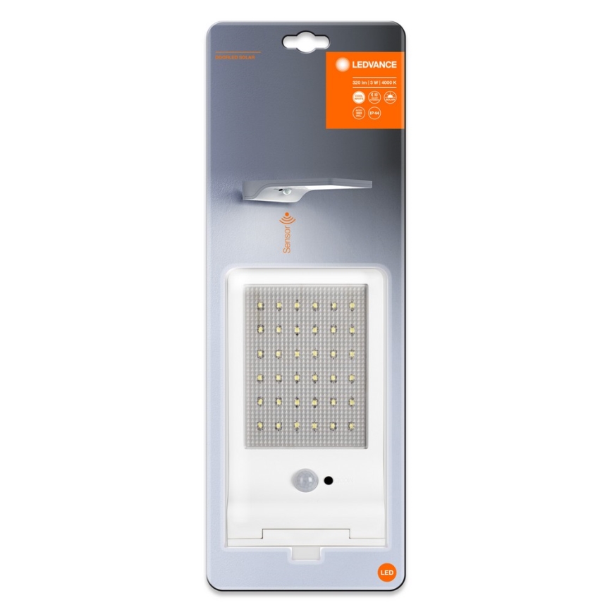 Ledvance - Applique murale solaire avec détecteur DOORLED LED/3W/3,3V 2000 mAh IP44