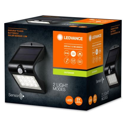 Ledvance - Applique murale solaire avec détecteur PAPILLON LED/1,5W/3,7V IP65