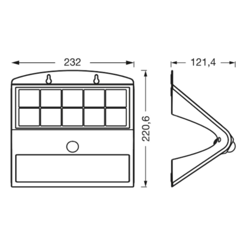 Ledvance - Applique murale solaire avec détecteur PAPILLON LED/8W/3,7V 2000 mAh IP65