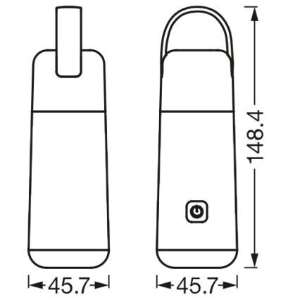 Ledvance - Batterie portative avec fonction lampe de poche MOBILE LED/0,5W/5V 1800mAh 2xUSB