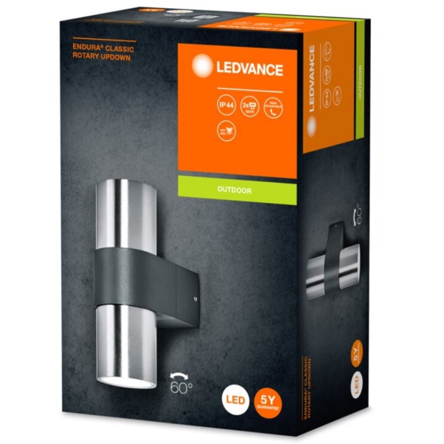 Ledvance - Buitenwandlamp ENDURA ROTARY 2xGU10/5W/230V IP44