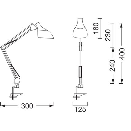 Ledvance - Bureaulamp met bevestiging OFFICE LINE 1xE27/11W/230V zwart
