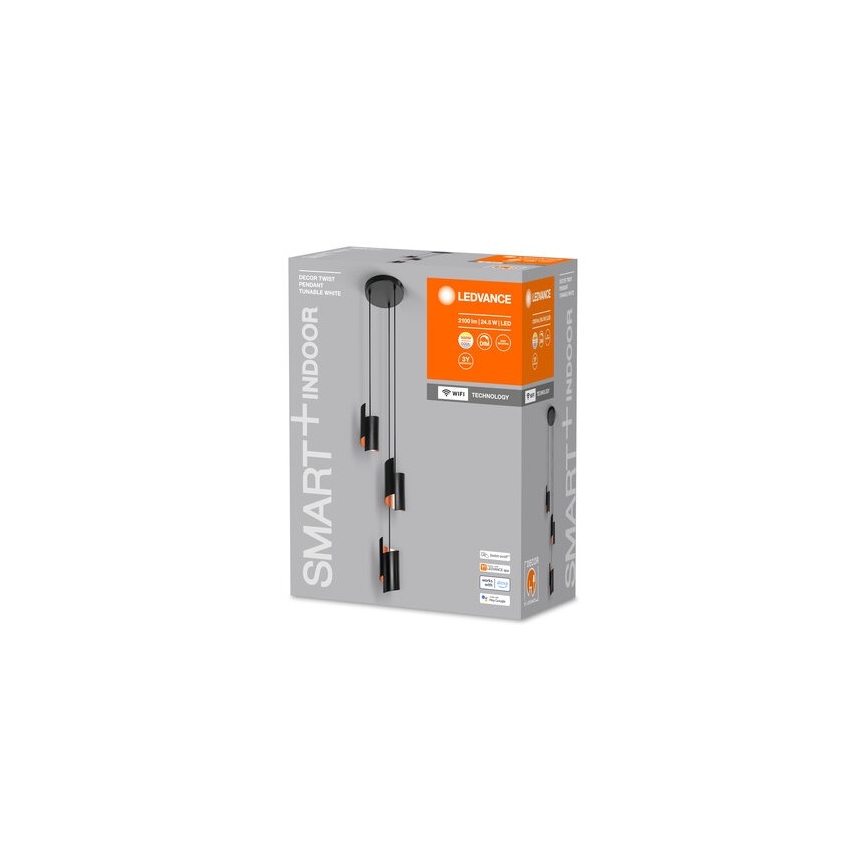 Ledvance - Dimbare LED Hanglamp aan een koord SMART+ DECOR 3xLED/8W/230V zwart Wi-Fi