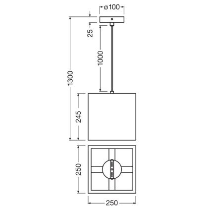 Ledvance - Hanglamp aan een koord DECOR CARDBOARD 1xE27/15W/230V 25x25 cm