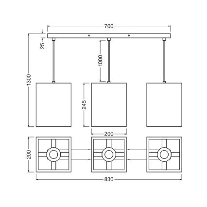 Ledvance - Hanglamp aan een koord DECOR CARDBOARD 3xE27/15W/230V