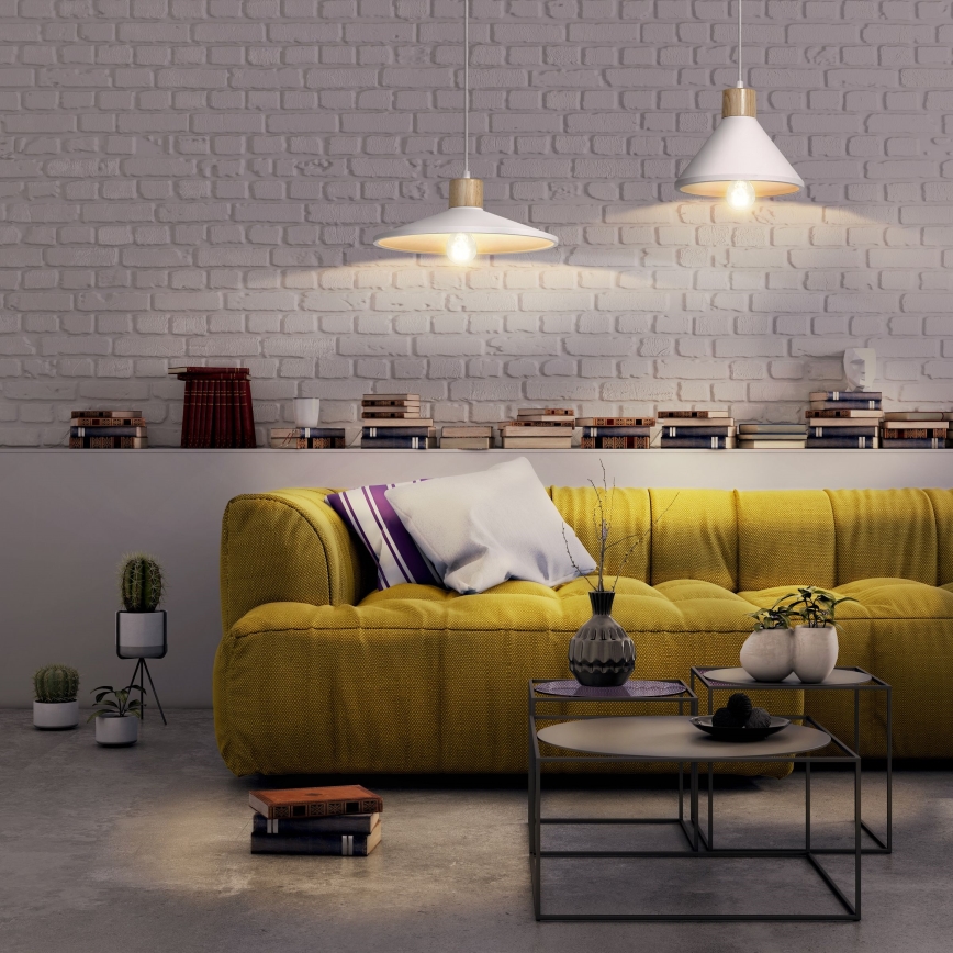 Ledvance - Hanglamp aan een koord DECOR PLASTER 1xE27/25W/230V diameter 22 cm gips wit