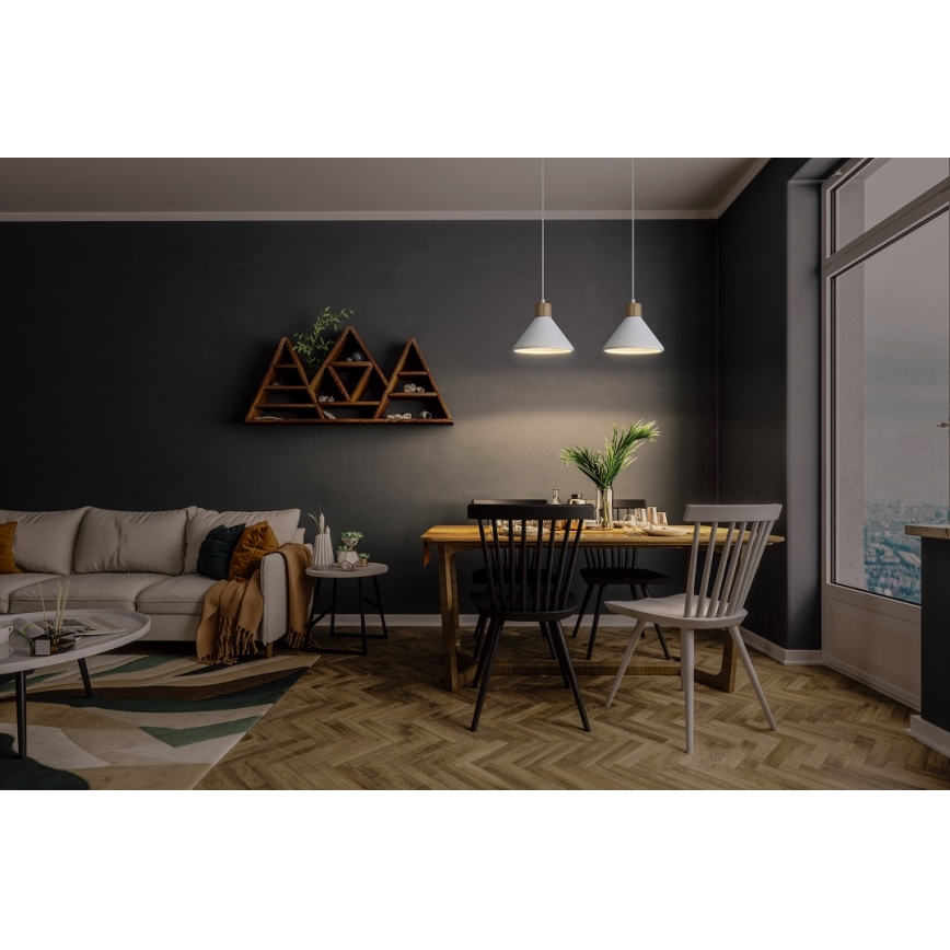 Ledvance - Hanglamp aan een koord DECOR PLASTER 1xE27/25W/230V diameter 22 cm gips wit