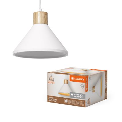 Ledvance - Hanglamp aan een koord DECOR PLASTER 1xE27/25W/230V diameter 22 cm gips wit