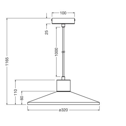 Ledvance - Hanglamp aan een koord DECOR PLASTER 1xE27/25W/230V diameter 32 cm gips wit