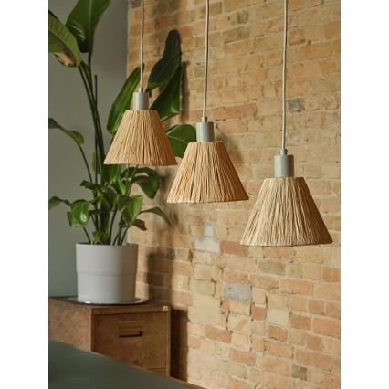 Ledvance - Hanglamp aan een koord DECOR RAFFIA 3xE27/15W/230V raffia bast