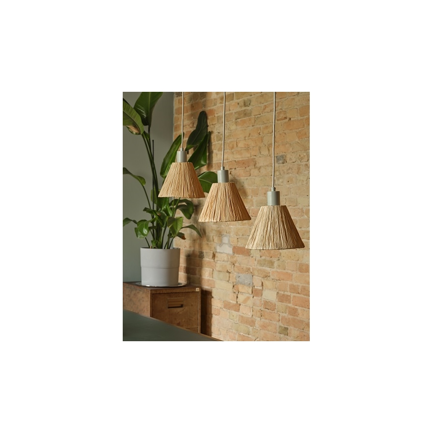 Ledvance - Hanglamp aan een koord DECOR RAFFIA 3xE27/15W/230V raffia bast