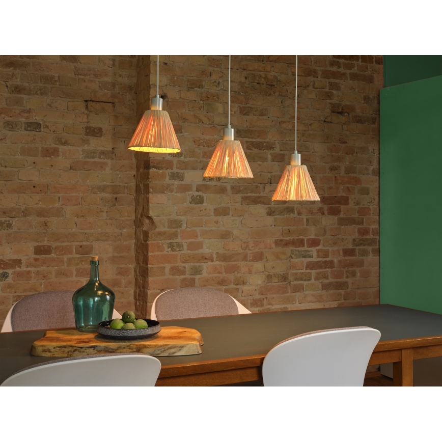Ledvance - Hanglamp aan een koord DECOR RAFFIA 3xE27/15W/230V raffia bast