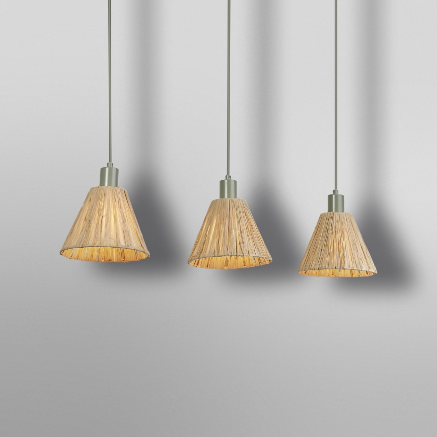 Ledvance - Hanglamp aan een koord DECOR RAFFIA 3xE27/15W/230V raffia bast