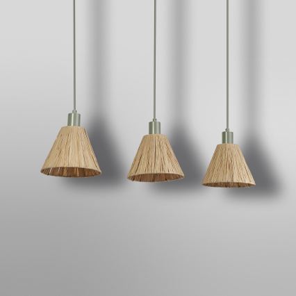 Ledvance - Hanglamp aan een koord DECOR RAFFIA 3xE27/15W/230V raffia bast