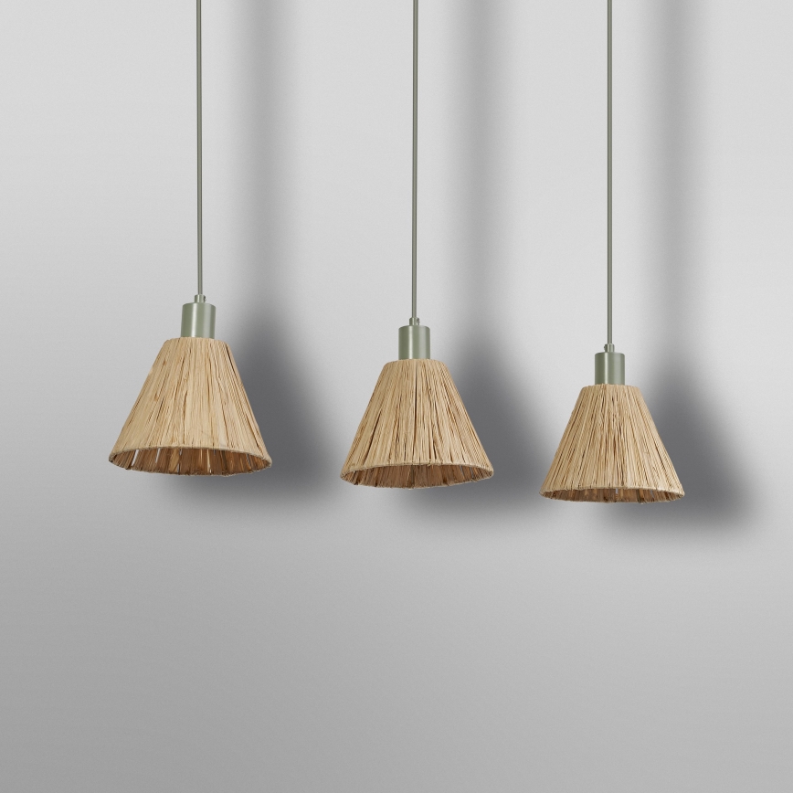 Ledvance - Hanglamp aan een koord DECOR RAFFIA 3xE27/15W/230V raffia bast
