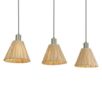 Ledvance - Hanglamp aan een koord DECOR RAFFIA 3xE27/15W/230V raffia bast