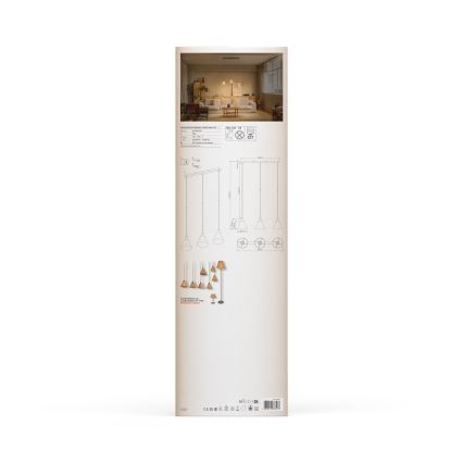Ledvance - Hanglamp aan een koord DECOR RAFFIA 3xE27/15W/230V raffia bast