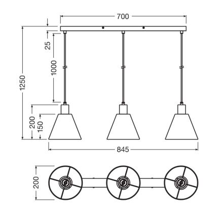 Ledvance - Hanglamp aan een koord DECOR RAFFIA 3xE27/15W/230V raffia bast
