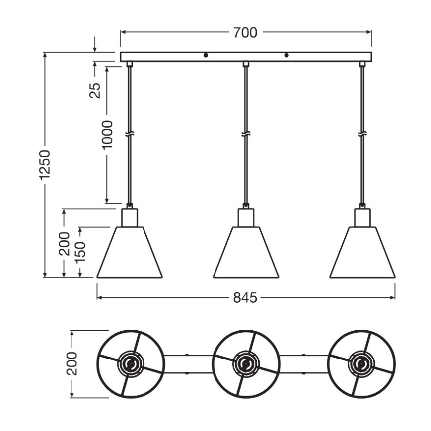 Ledvance - Hanglamp aan een koord DECOR RAFFIA 3xE27/15W/230V raffia bast