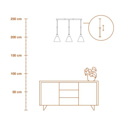 Ledvance - Hanglamp aan een koord DECOR RAFFIA 3xE27/15W/230V raffia bast