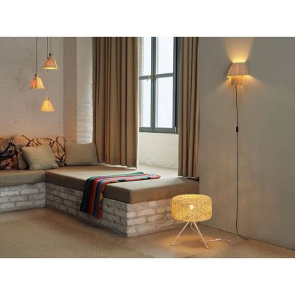 Ledvance - Hanglamp aan een koord DECOR RAFFIA 3xE27/15W/230V raffia bast