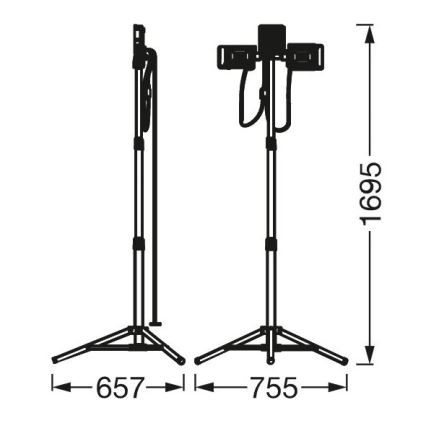 Ledvance - Lampadaire LED avec un support TRIPOD 1xLED/30W/230V + 2xLED/5W IP65