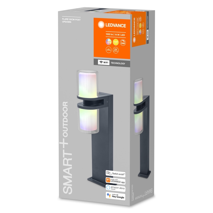 Ledvance - Lampe d'extérieur à intensité variable LED RGBW CASCADE 2xLED/7W/230V IP44 Wi-Fi