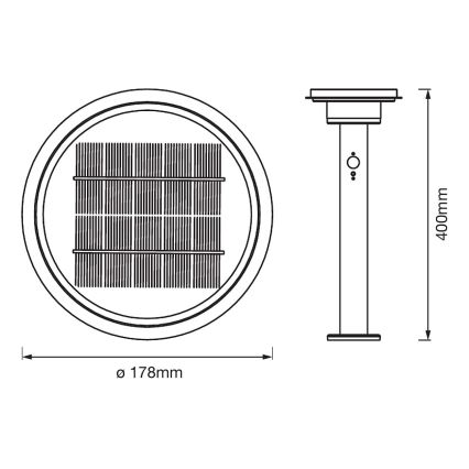 Ledvance - Lampe solaire à intensité variable avec détecteur CIRCLE LED/6W/3,2V 2200 mAh IP44