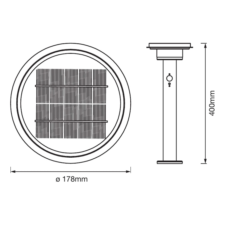 Ledvance - Lampe solaire à intensité variable avec détecteur CIRCLE LED/6W/3,2V 2200 mAh IP44