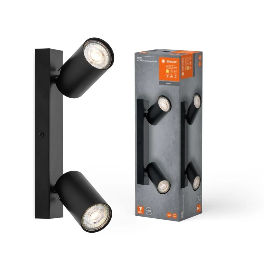Ledvance - LED Applique murale spot OCTAGON 2xGU10/3,4W/230V 2700K noir