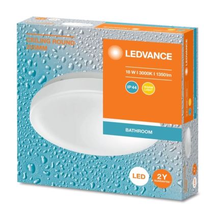 Ledvance - LED Badkamer plafondlamp CEILING ROUND LED/18W/230V 3000K IP44