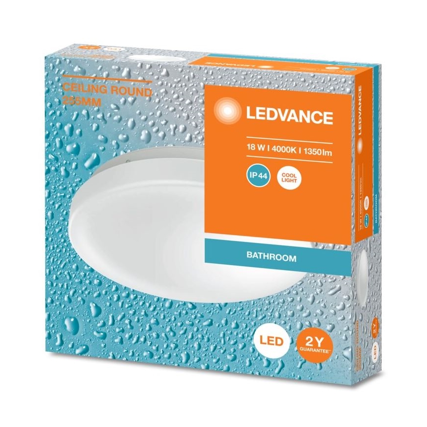 Ledvance - LED Badkamer plafondlamp CEILING ROUND LED/18W/230V 4000K IP44