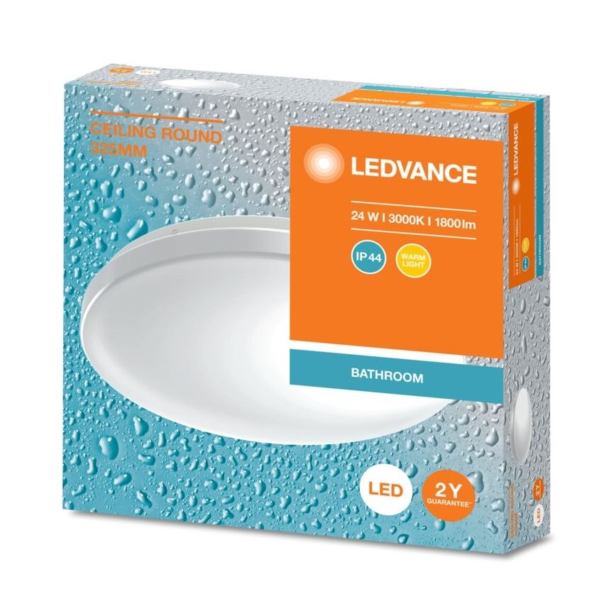 Ledvance - LED Badkamer plafondlamp CEILING ROUND LED/24W/230V 3000K IP44