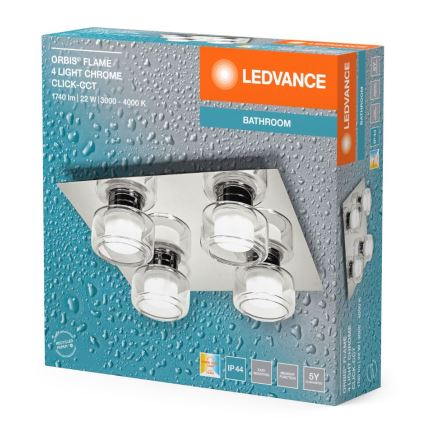 Ledvance - LED Badkamer plafondlamp ORBIS FLAME 4xLED/5,5W/230V 3000/4000K IP44 chroom