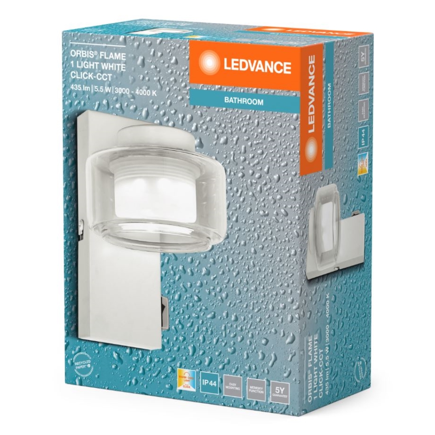 Ledvance - LED Badkamer wandlamp ORBIS FLAME LED/5,5W/230V 3000/4000K IP44 wit