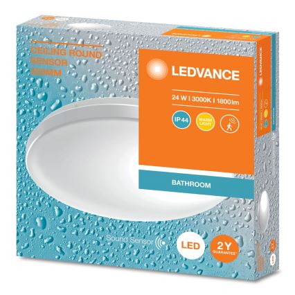 Ledvance - LED Badkamer plafondlamp met sensor CEILING ROUND LED/24W/230V IP44