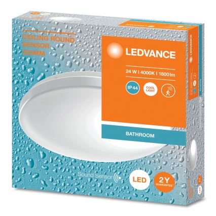Ledvance - LED Badkamer plafondlamp met sensor CEILING ROUND LED/24W/230V IP44