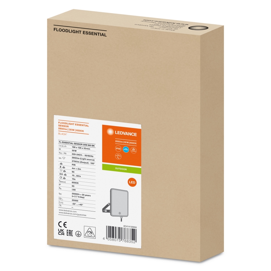 Ledvance - LED Buitenlamp met sensor FLOODLIGHT LED/30W/230V 6500K IP65