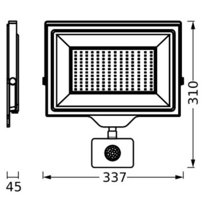 Ledvance - LED Buitenwand schijnwerper met een sensor FLOODLIGHT ESSENTIAL LED/150W/230V IP65