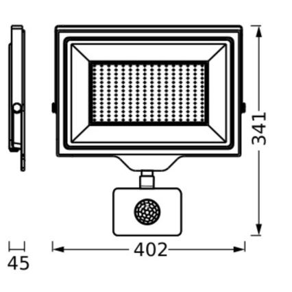 Ledvance - LED Buitenwand schijnwerper met een sensor FLOODLIGHT ESSENTIAL LED/200W/230V IP65