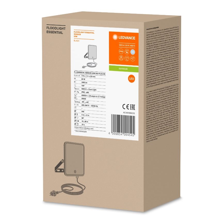 Ledvance - LED Buitenwand schijnwerper met sensor FLOODLIGHT LED/20W/230V IP65