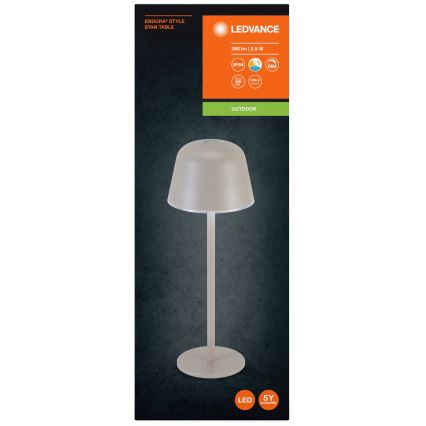 Ledvance - LED Dimbaar buitenshuis rechargeable lamp TABLE LED/2,5W/5V IP54 beige