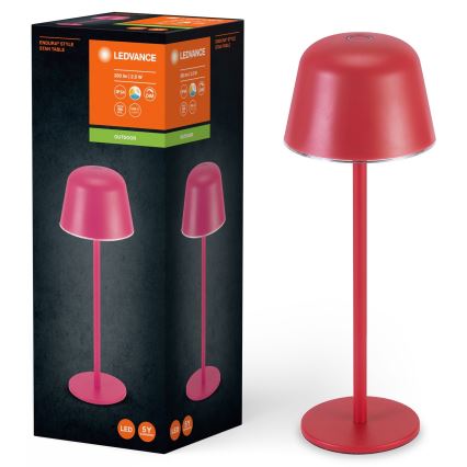 Ledvance - LED Dimbaar buitenshuis rechargeable lamp TABLE LED/2,5W/5V IP54 rood