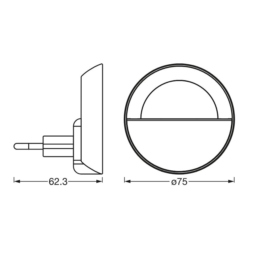 Ledvance - LED Dimbaar Nachtlampje LUNETTA LED/0,7W/230V