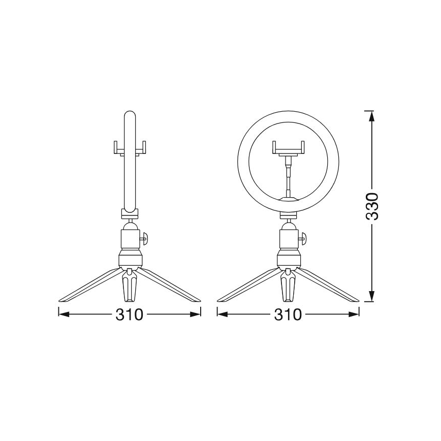 Ledvance - Dimbare LED tafellamp met een standaard en houder voor vloggen LED/5,5W/USB 3000/4000/6500K