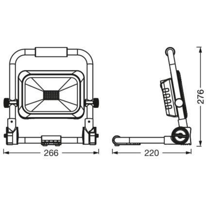 Ledvance - LED Dimbaar buitenshuis oplaadbaar Schijnwerper WORKLIGHT BATTERY LED/20W/5V 2200 mAh IP54